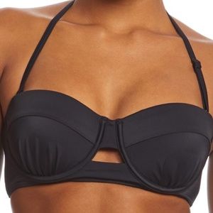 Coco Rave Solid Amber Bikini Top (32D)NWT JetBlack